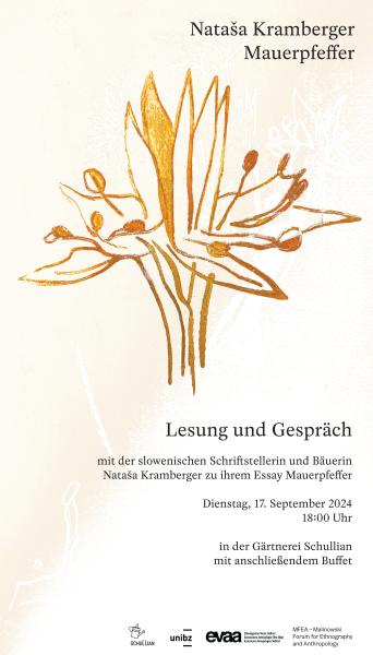 Die slowenische Autorin und Bäuerin Nataša Kramberger liest aus ihrem Essay „Mauerpfeffer“